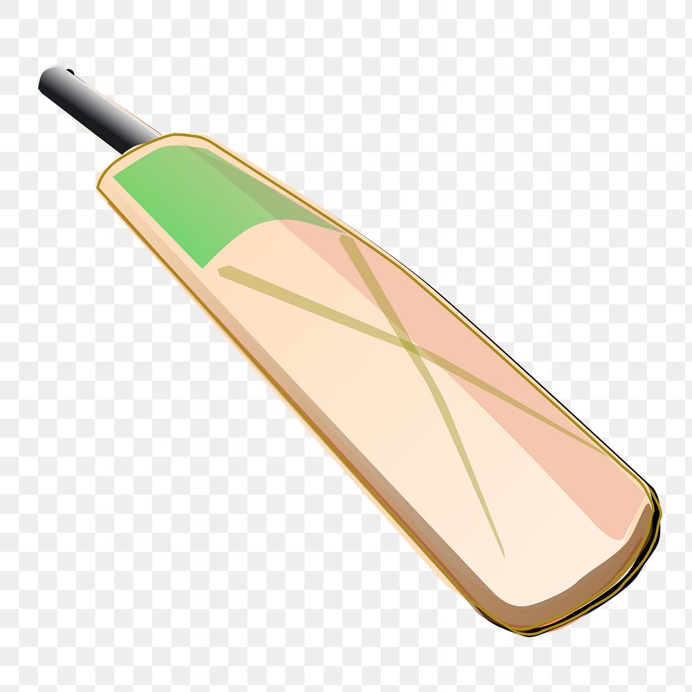 Cricket bat png sticker, sport equipment illustration on transparent background. Free public domain CC0 image.