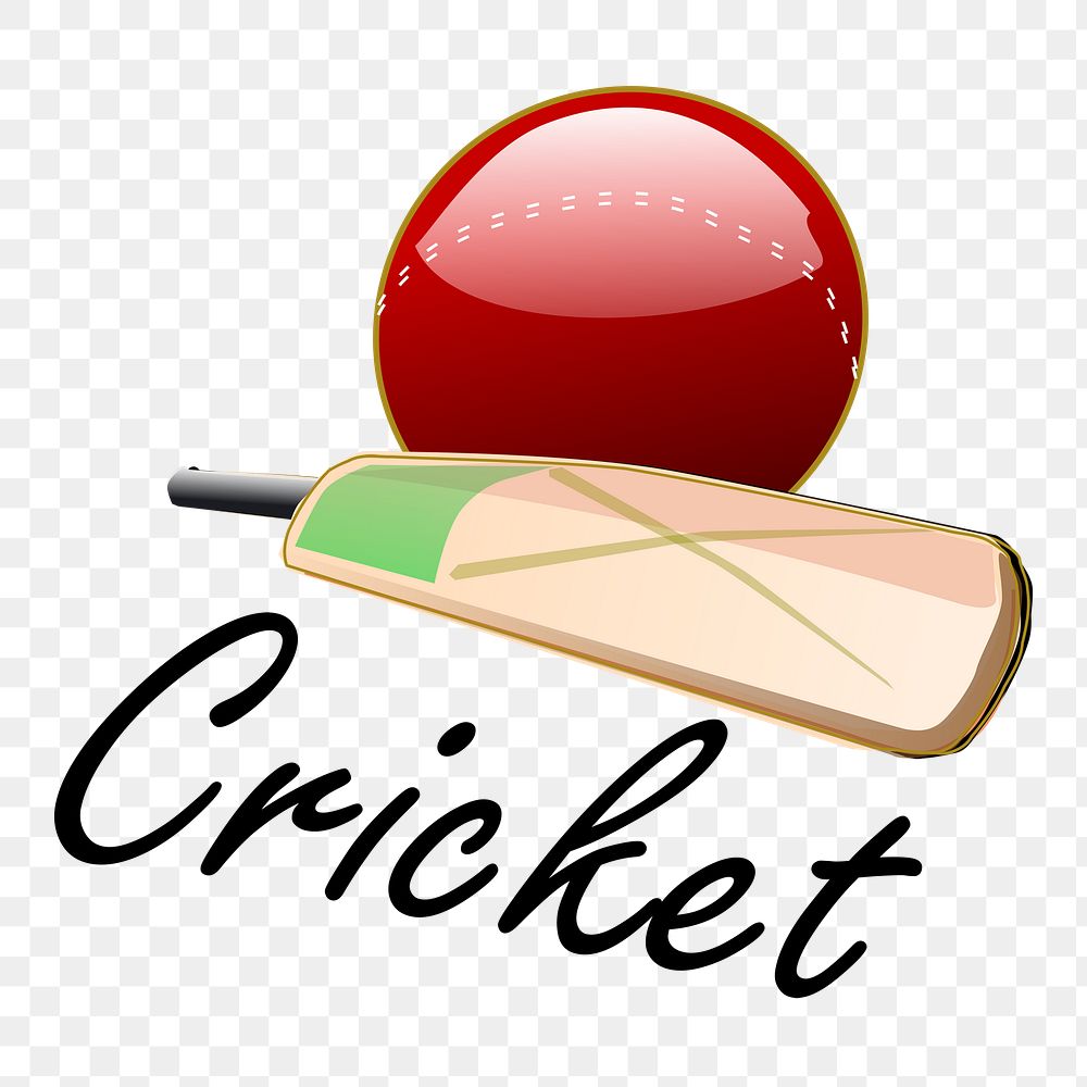 Cricket equipment png sticker, sport illustration on transparent background. Free public domain CC0 image.