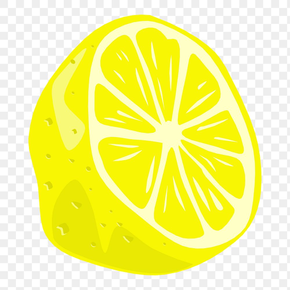 Lemon png sticker, fruit illustration on transparent background. Free public domain CC0 image.