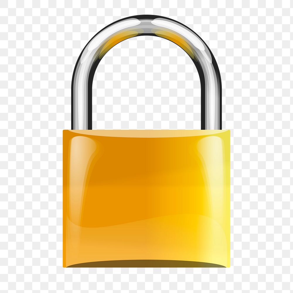 Padlock png sticker, security illustration on transparent background. Free public domain CC0 image.