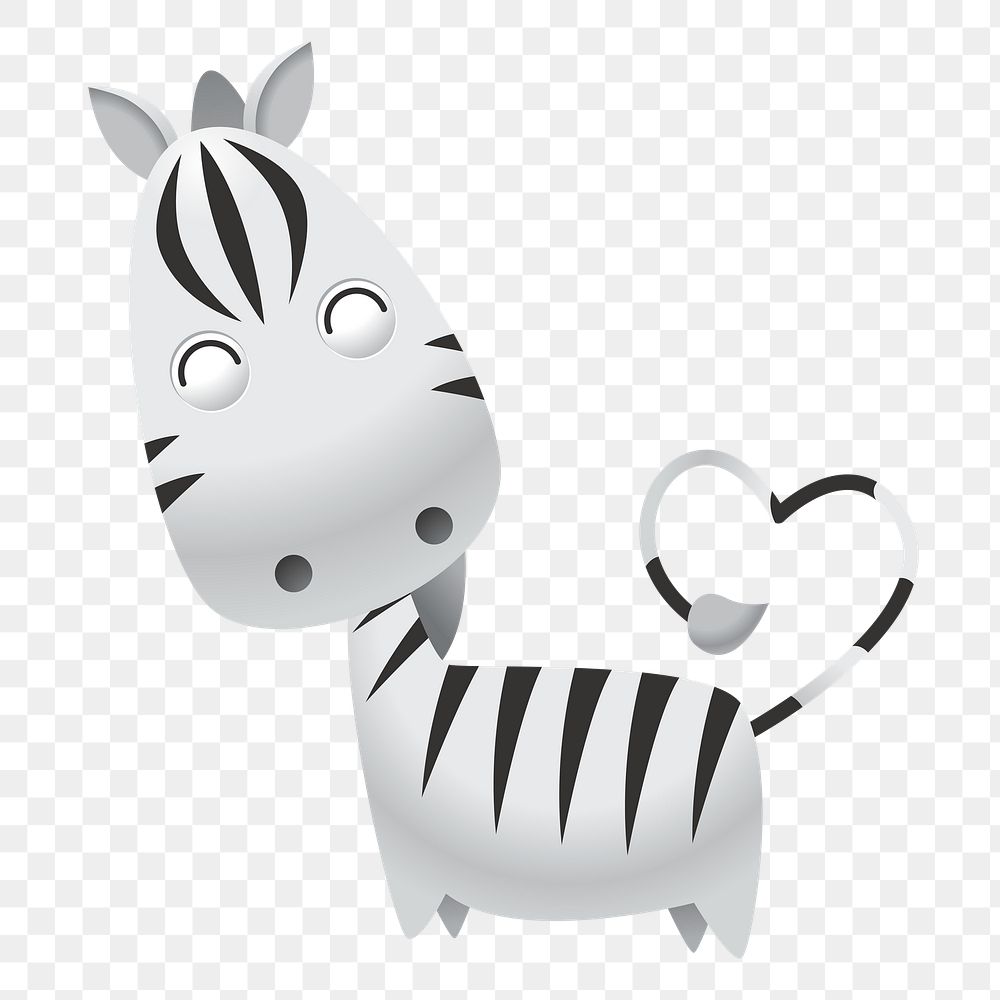 Zebra png sticker, cute animal illustration, transparent background. Free public domain CC0 image.