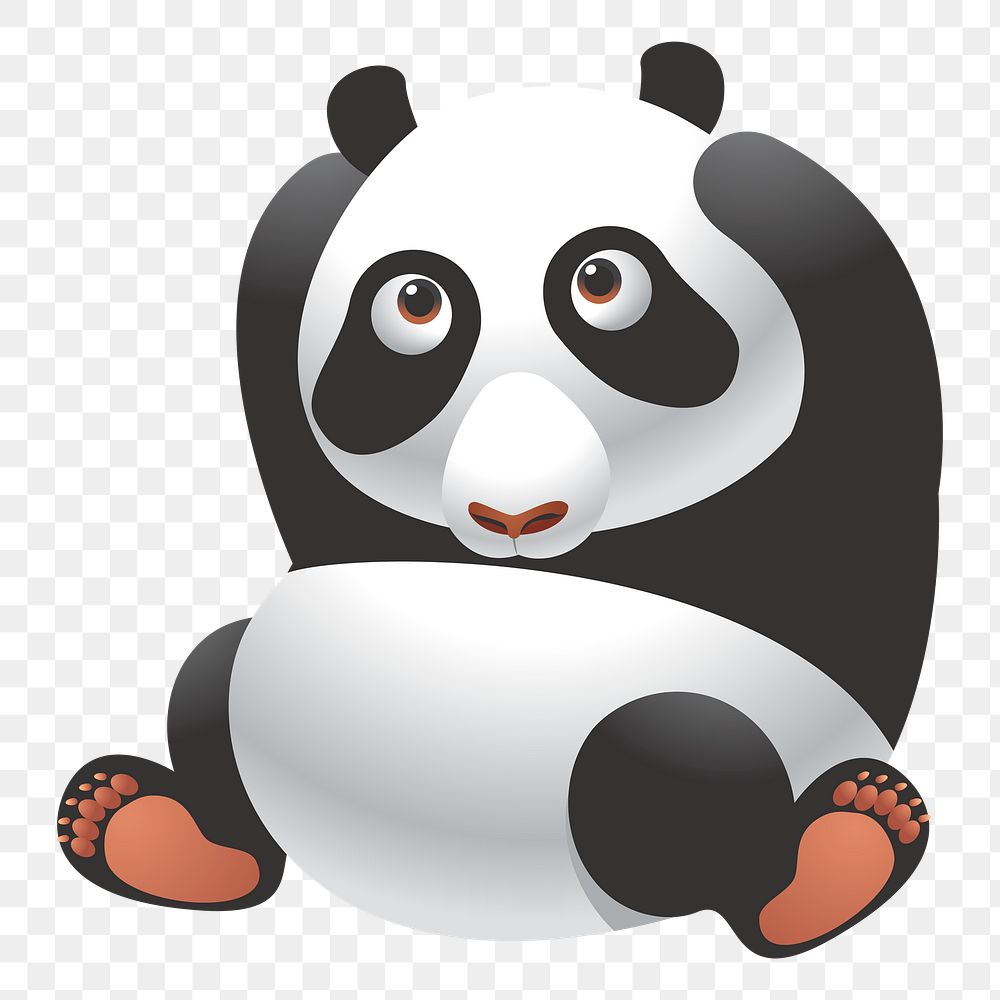 Panda png sticker, cute animal illustration, transparent background. Free public domain CC0 image.