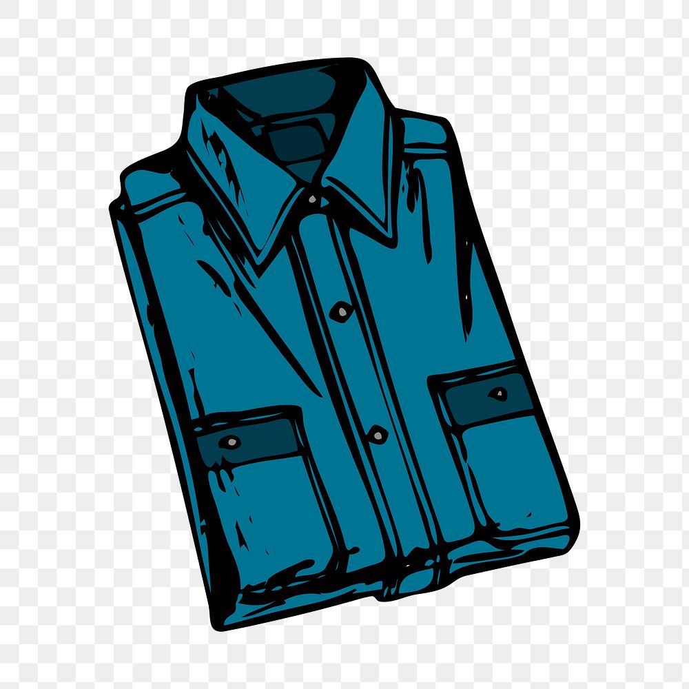 Folded shirt png sticker, apparel, marker art illustration, transparent background. Free public domain CC0 image.