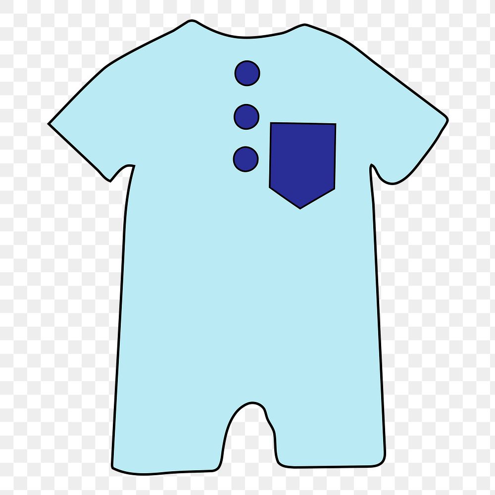Baby romper png sticker, kids clothing illustration, transparent background. Free public domain CC0 image.