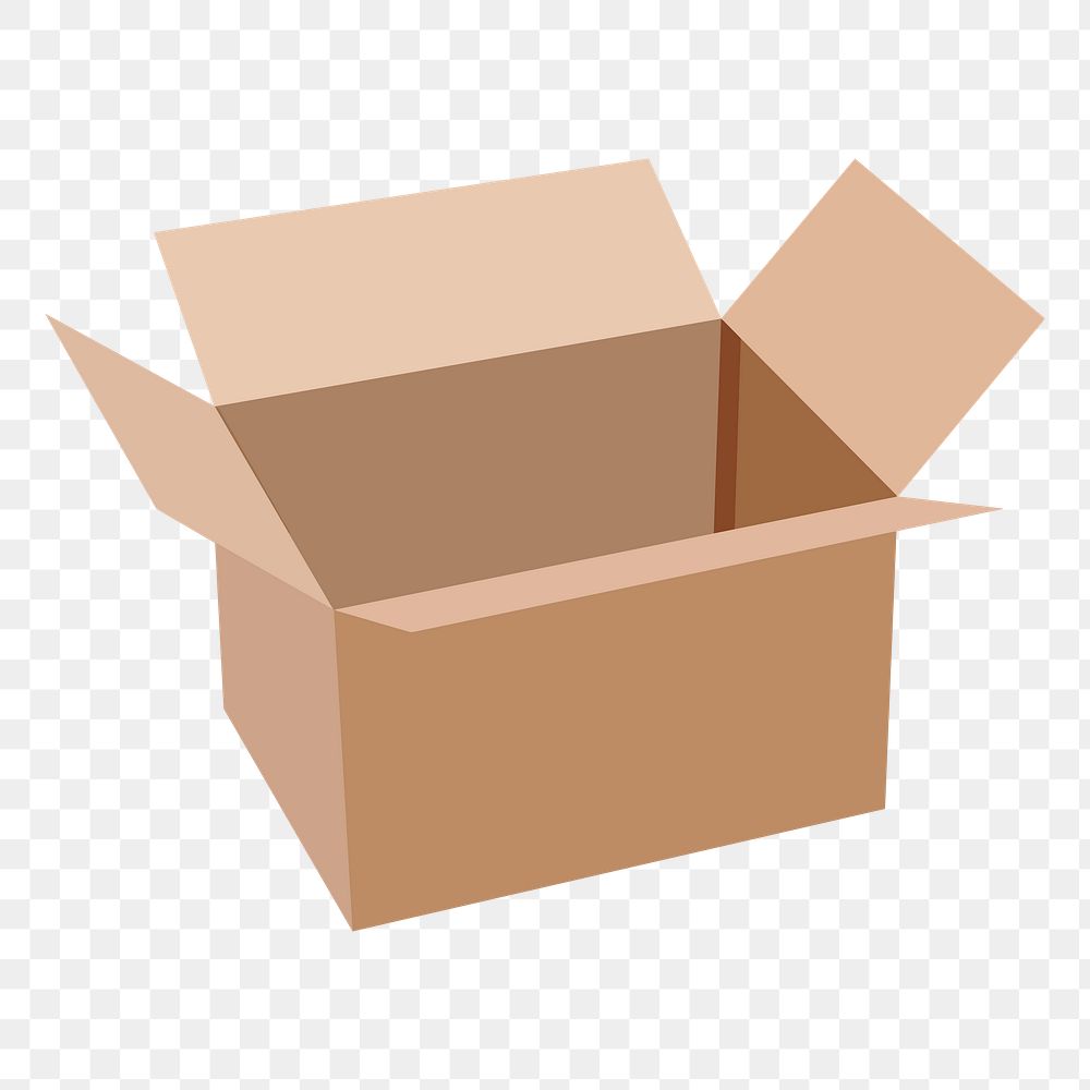 Png open parcel box sticker, object illustration, transparent background. Free public domain CC0 image.