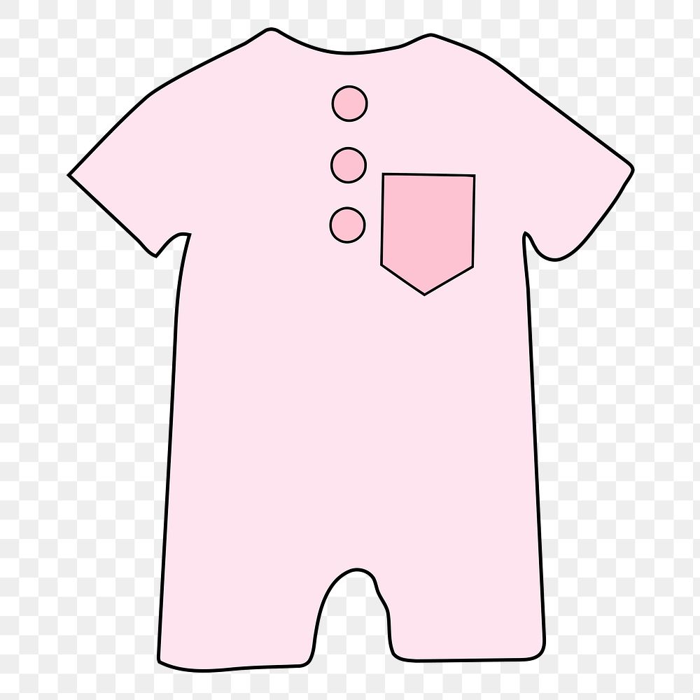 Baby romper png sticker, kids clothing illustration, transparent background. 