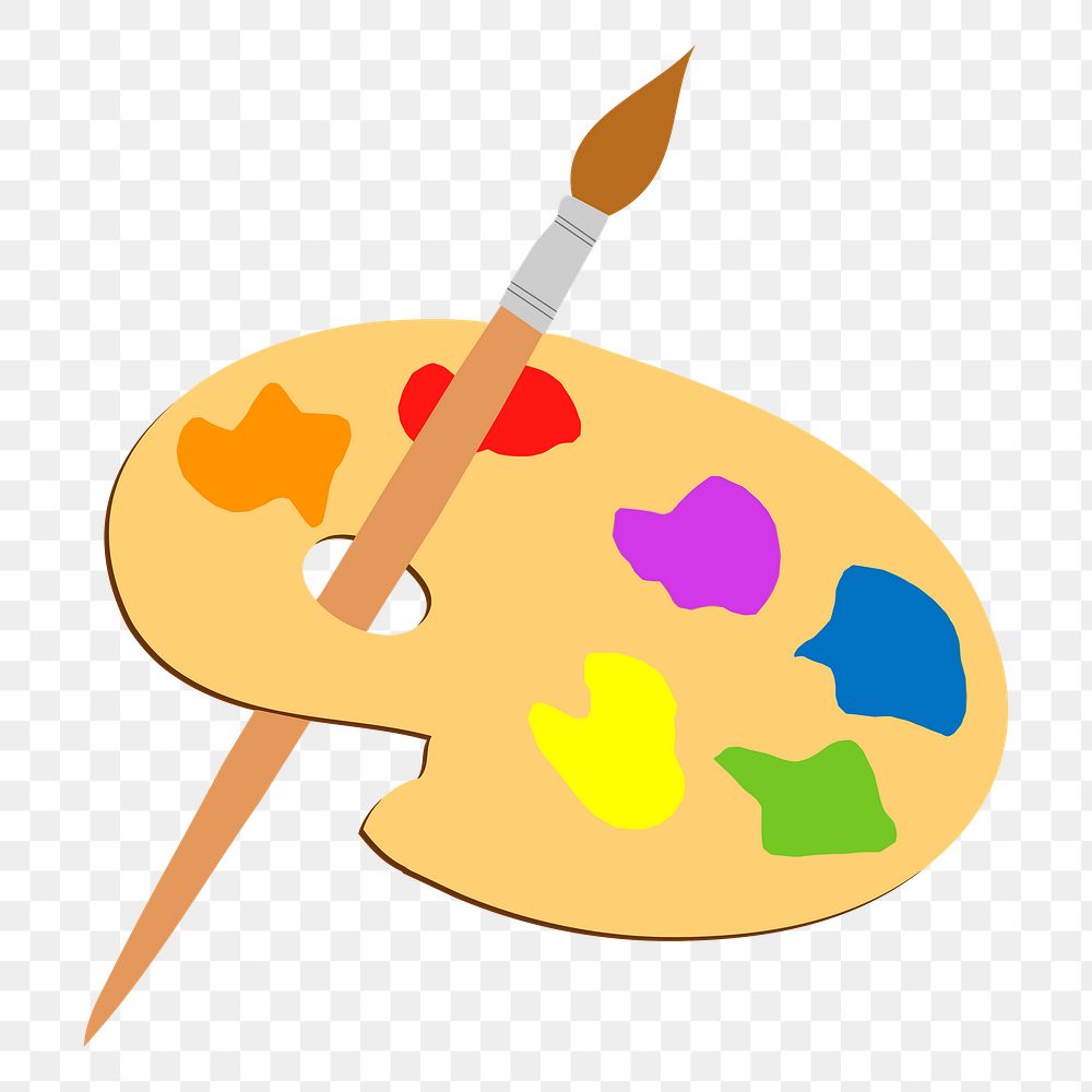 Color palette png sticker, art equipment illustration, transparent background. Free public domain CC0 image.