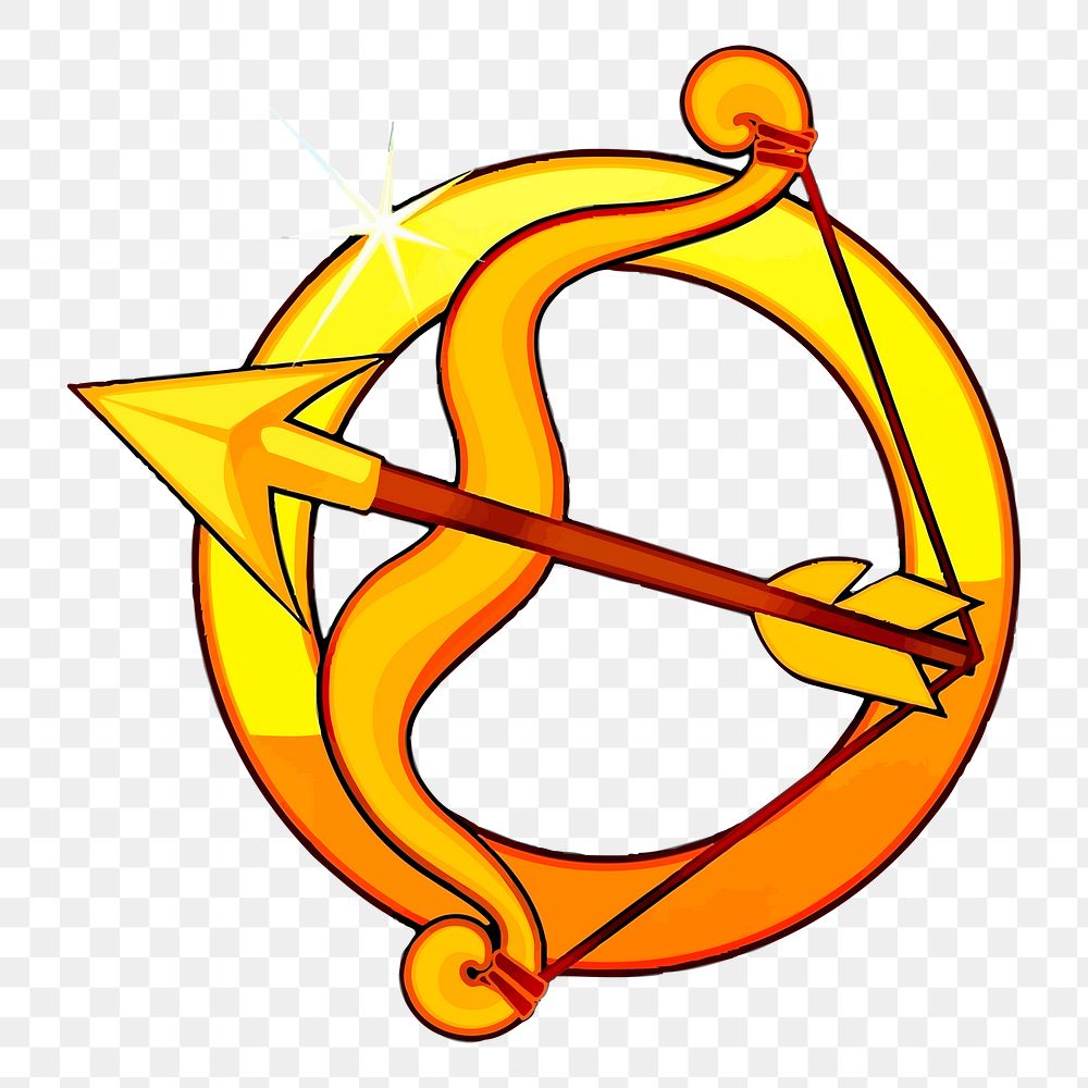 Sagittarius symbol png sticker, astrology sign illustration, transparent background. Free public domain CC0 image.