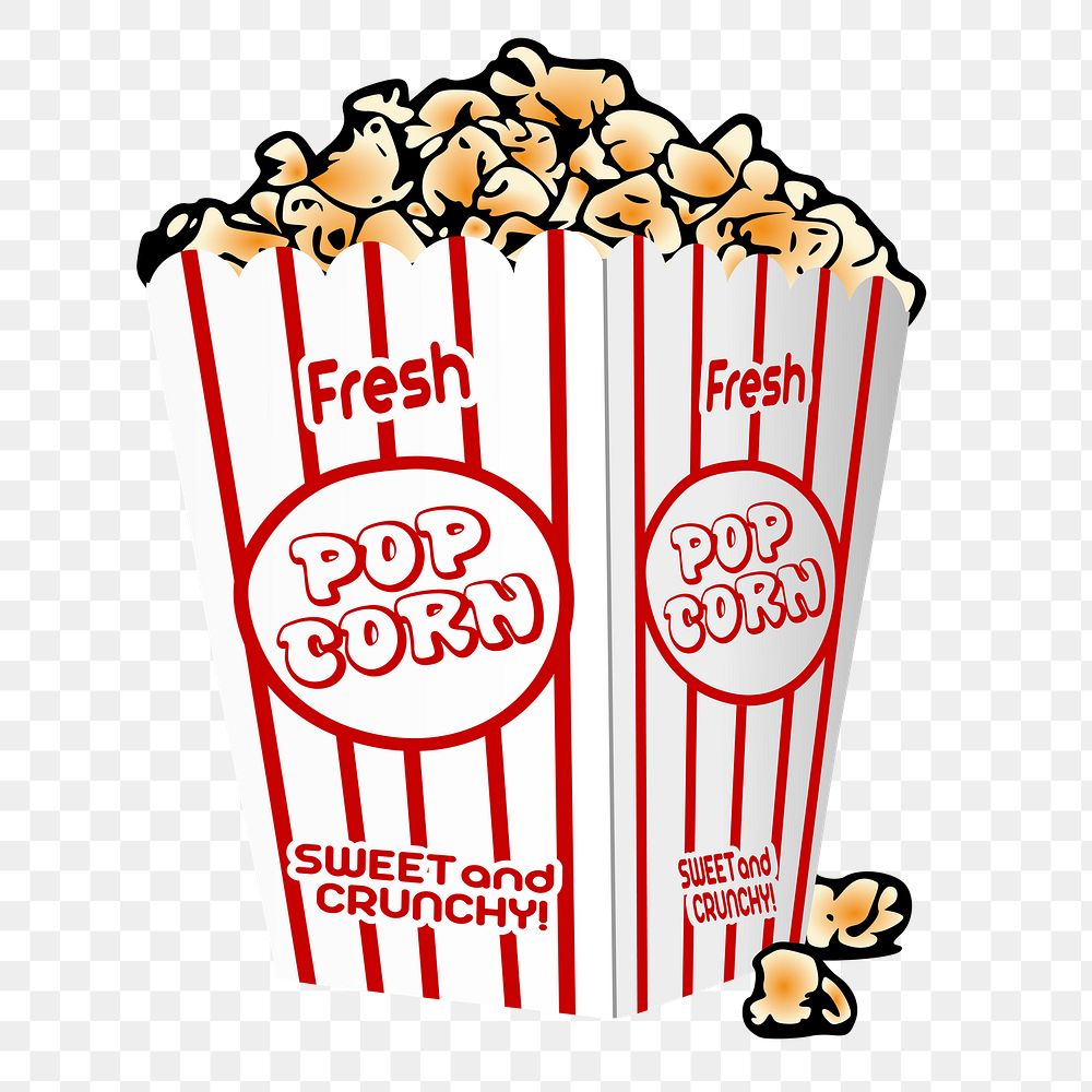 Popcorn png sticker, food, snack illustration, transparent background. Free public domain CC0 image.