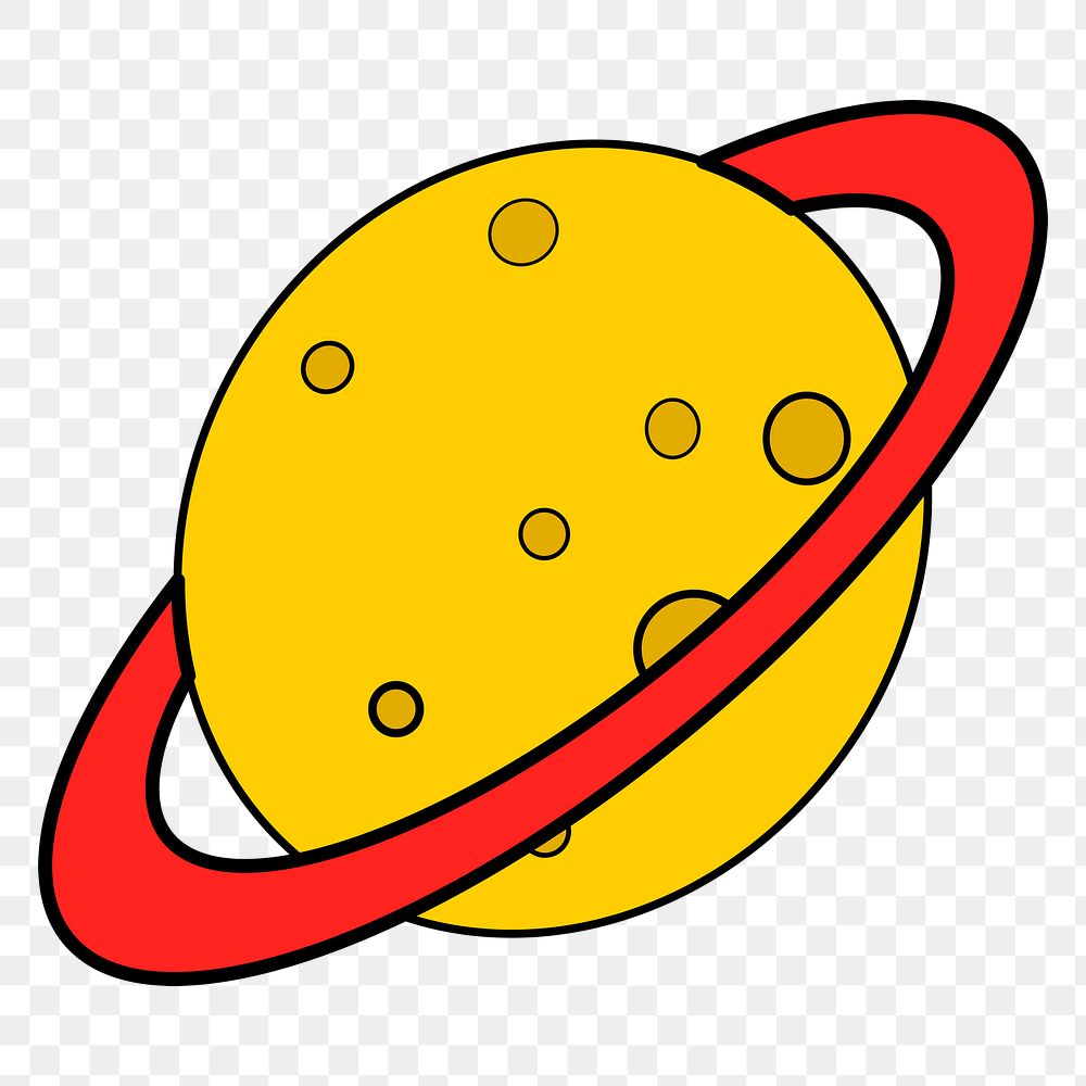 Saturn planet png sticker, galaxy illustration, transparent background. Free public domain CC0 image.