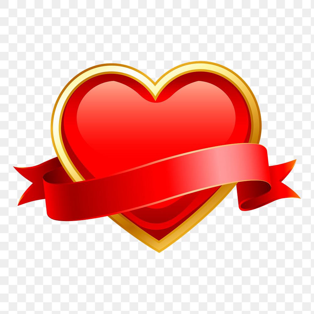 Red heart png sticker, Valentine's celebration illustration, transparent background. Free public domain CC0 image.