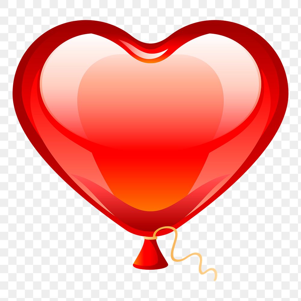 Balloon heart png sticker, Valentine's celebration illustration, transparent background. Free public domain CC0 image.