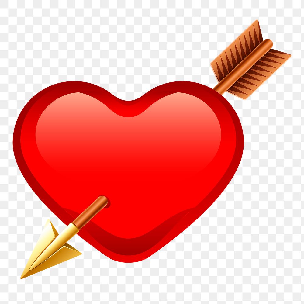Arrow heart png sticker, Valentine's celebration illustration, transparent background. Free public domain CC0 image.