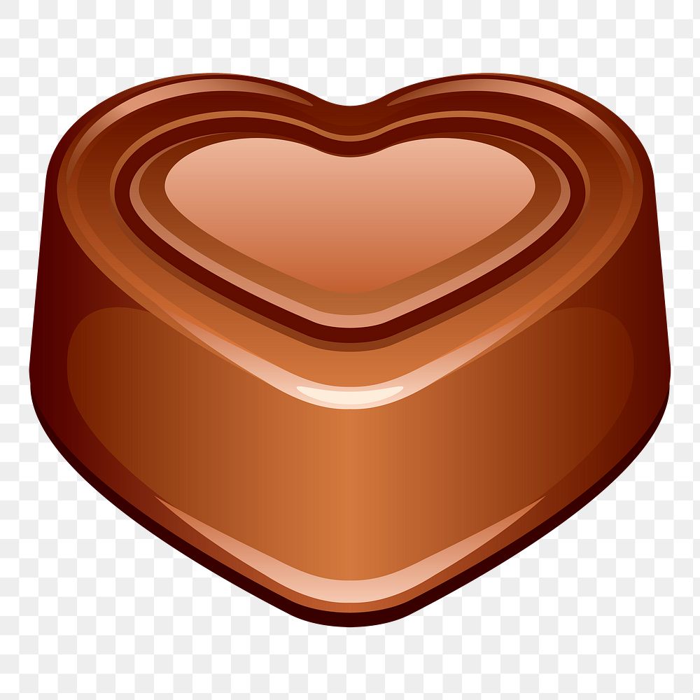 Heart chocolate png sticker, Valentine's celebration illustration, transparent background. Free public domain CC0 image.