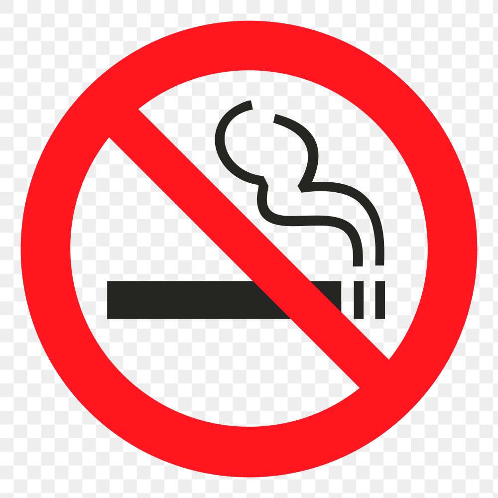 No smoking png sign sticker, symbol illustration, transparent background. Free public domain CC0 image.