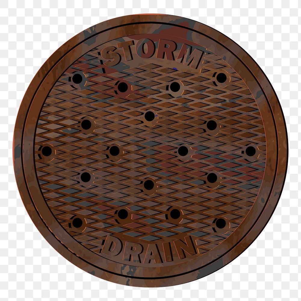 Storm drain png sticker, metal illustration, transparent background. Free public domain CC0 image.