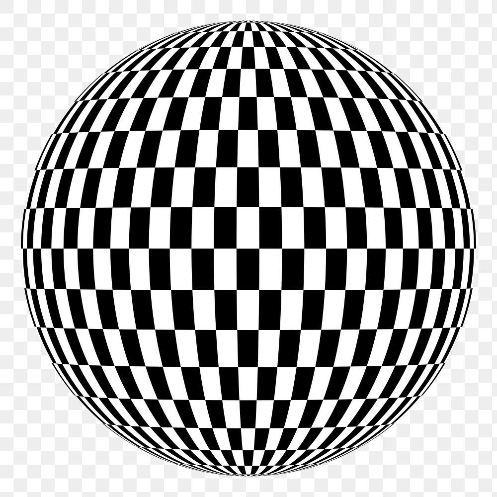 Optical illusion png globe sticker, geometric shape illustration, transparent background. Free public domain CC0 image.
