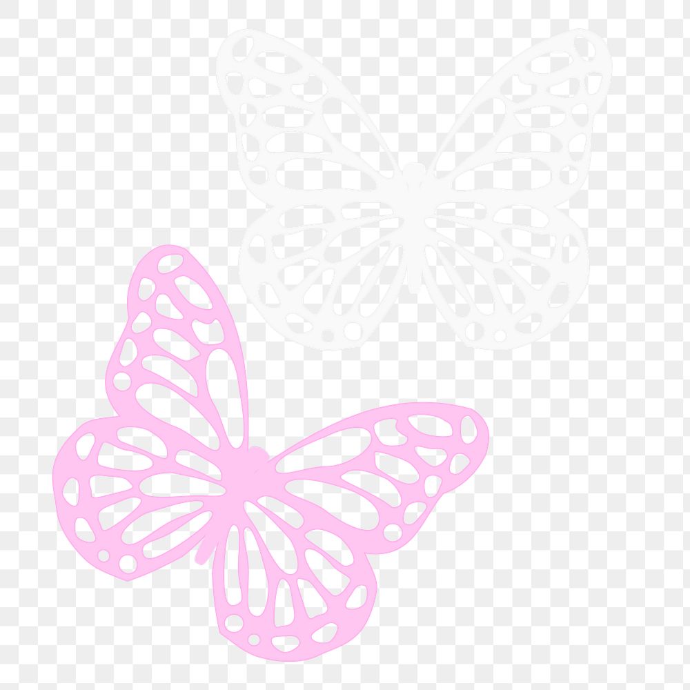 Pink butterfly png sticker, cute animal illustration, transparent background. Free public domain CC0 image.