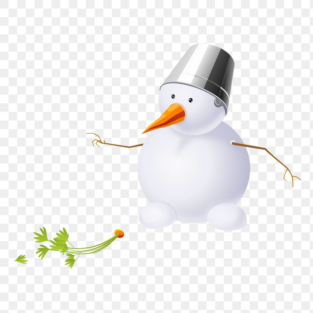 3D snowman png sticker, Christmas illustration, transparent background. Free public domain CC0 image.