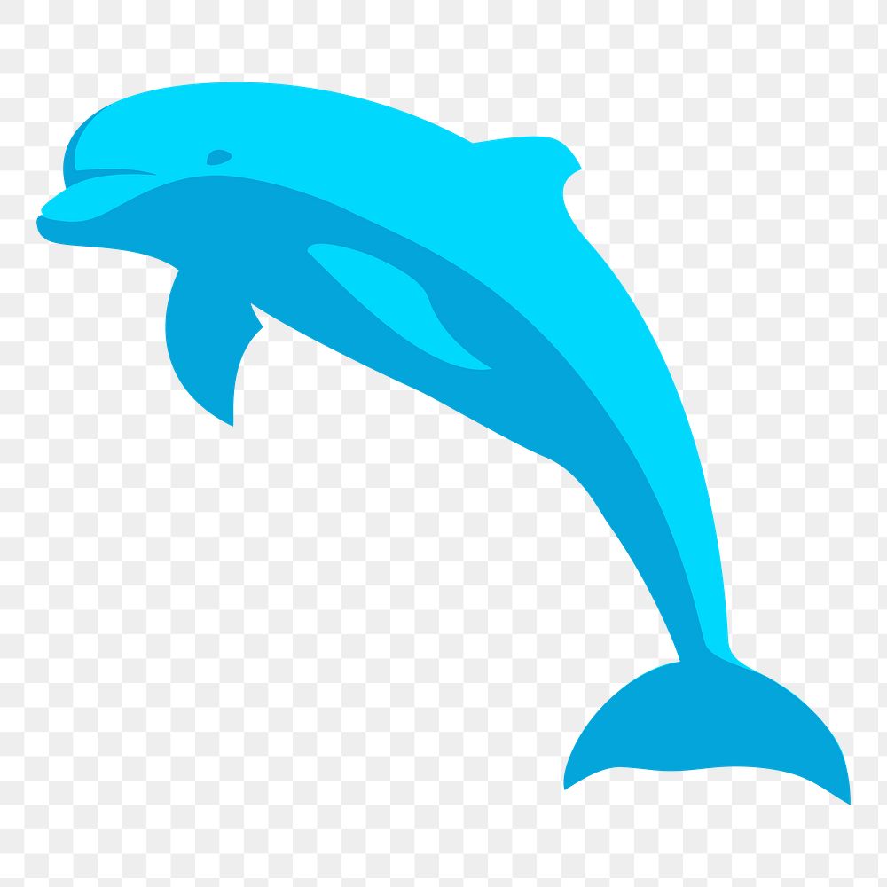 Dolphin png sticker, sea animal illustration, transparent background. Free public domain CC0 image.