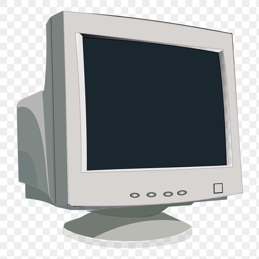 Computer screen png sticker, retro object illustration, transparent background. Free public domain CC0 image.