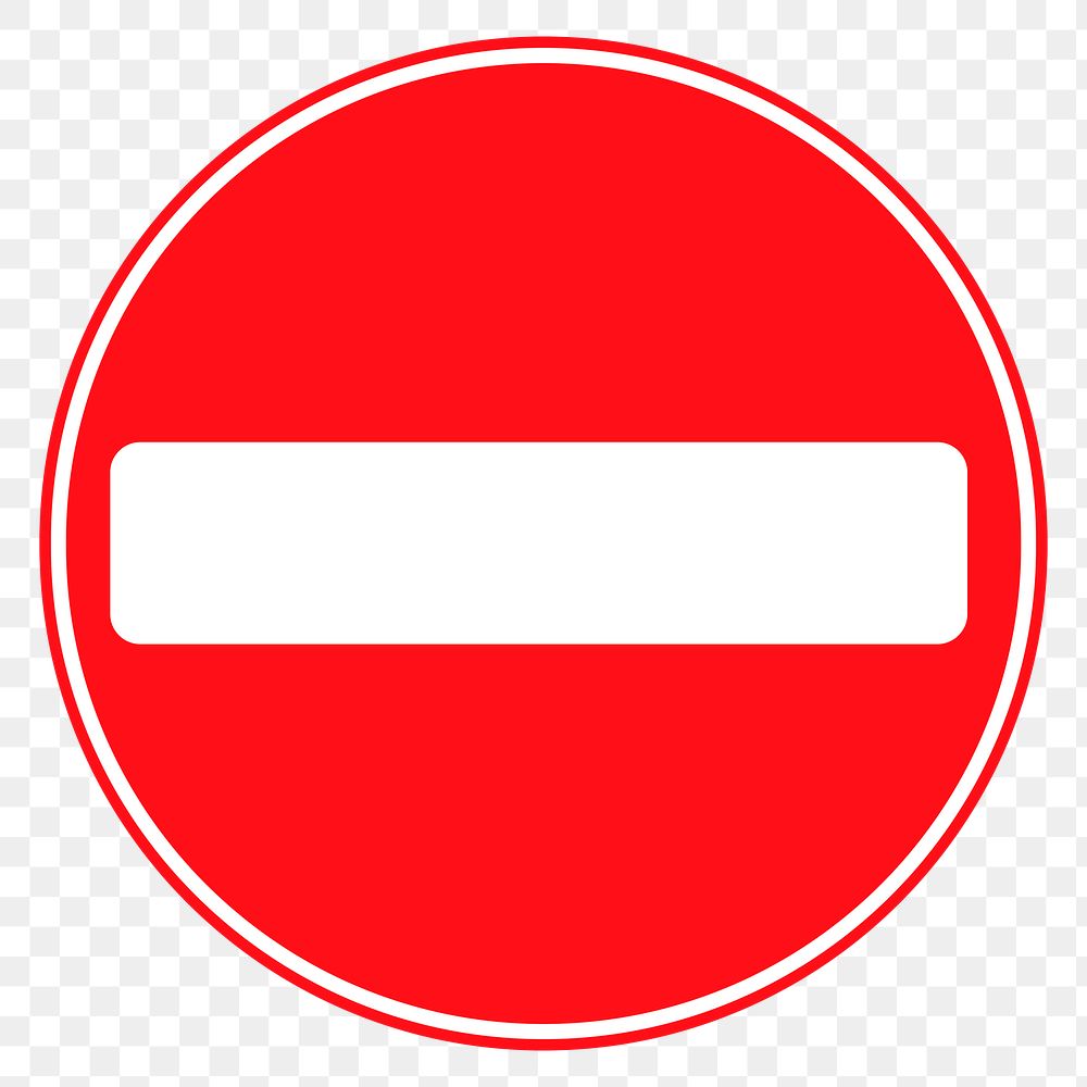 No entry png sign sticker, traffic symbol illustration, transparent background. Free public domain CC0 image.