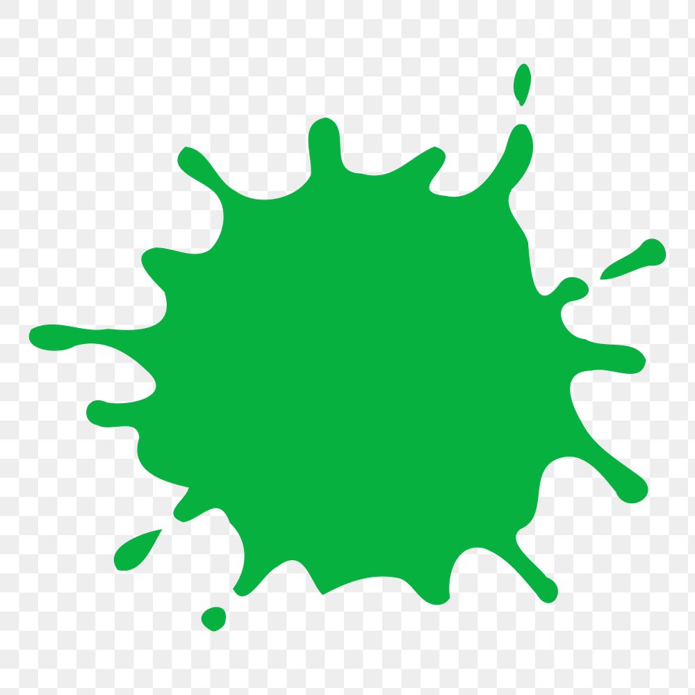 Green splash png sticker, creative illustration, transparent background. Free public domain CC0 image.
