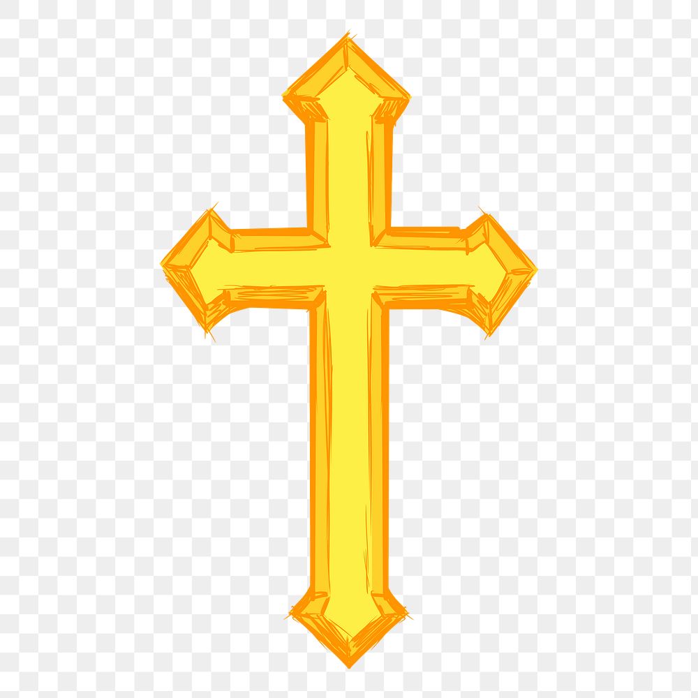 Christian cross png sticker, religious illustration, transparent background. Free public domain CC0 image.