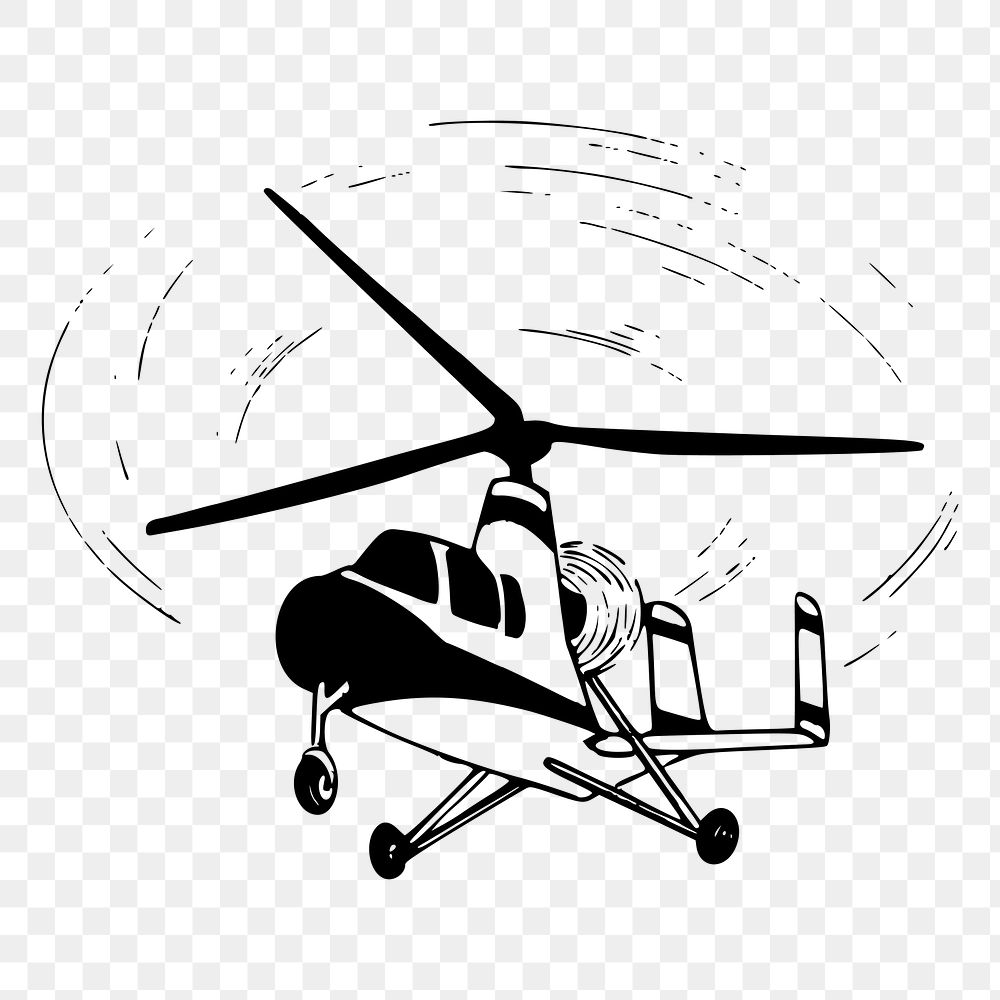 Helicopter png sticker, vehicle illustration, transparent background. Free public domain CC0 image.