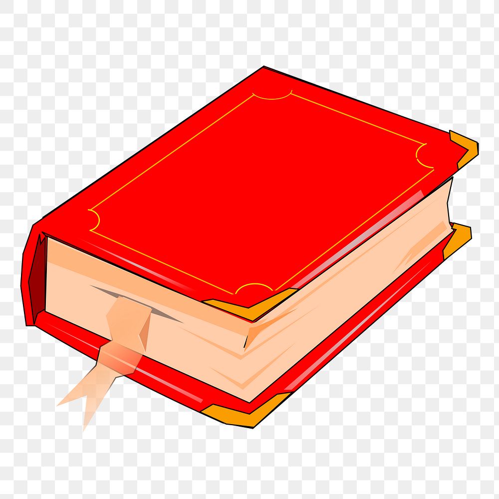 Red book png sticker, stationery illustration, transparent background. Free public domain CC0 image.