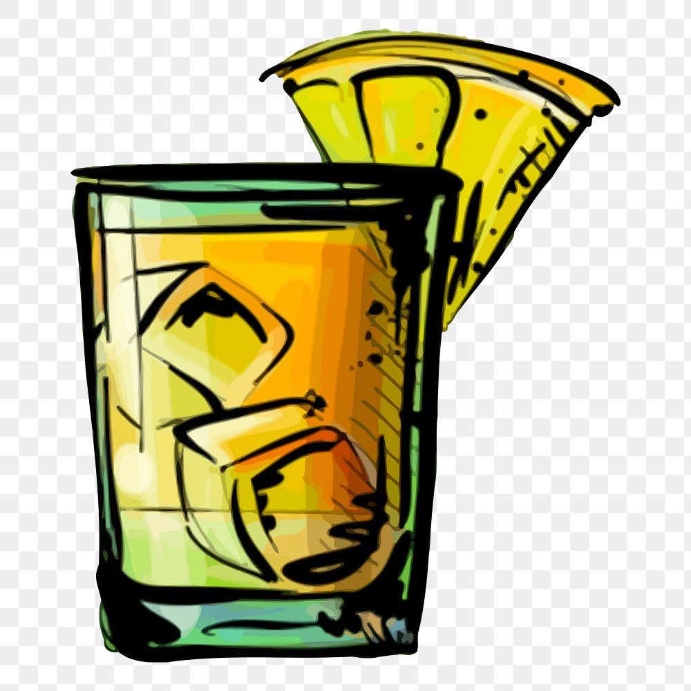 Screwdriver cocktail png sticker, alcoholic beverage illustration, transparent background. Free public domain CC0 image.