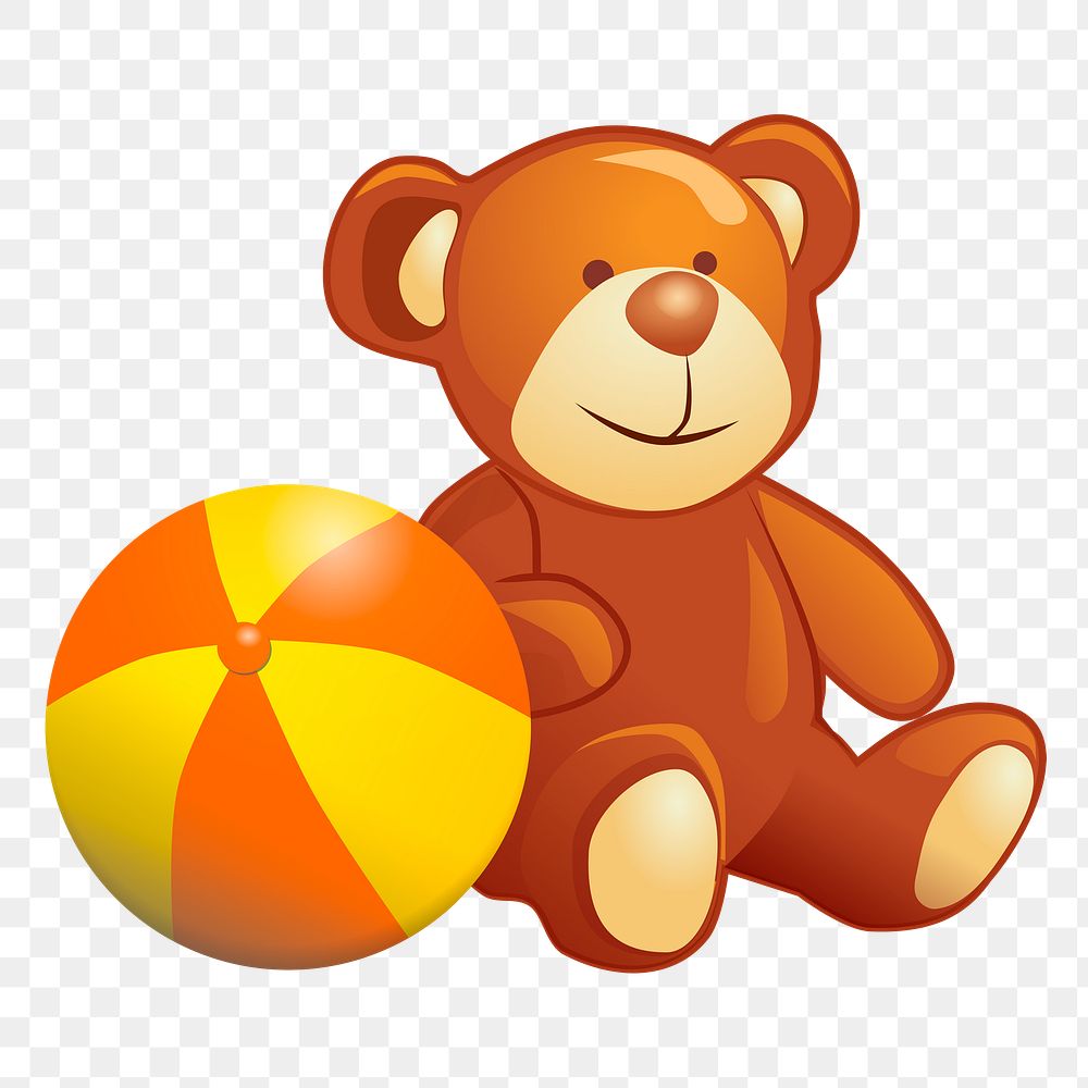 Teddy bear png sticker, kid's toy illustration, transparent background. Free public domain CC0 image.