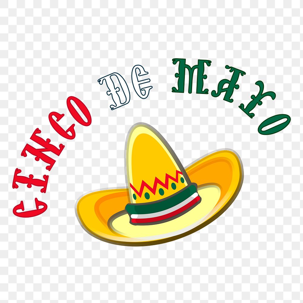 Sombrero hat png sticker, Mexican traditional illustration, transparent background. Free public domain CC0 image.