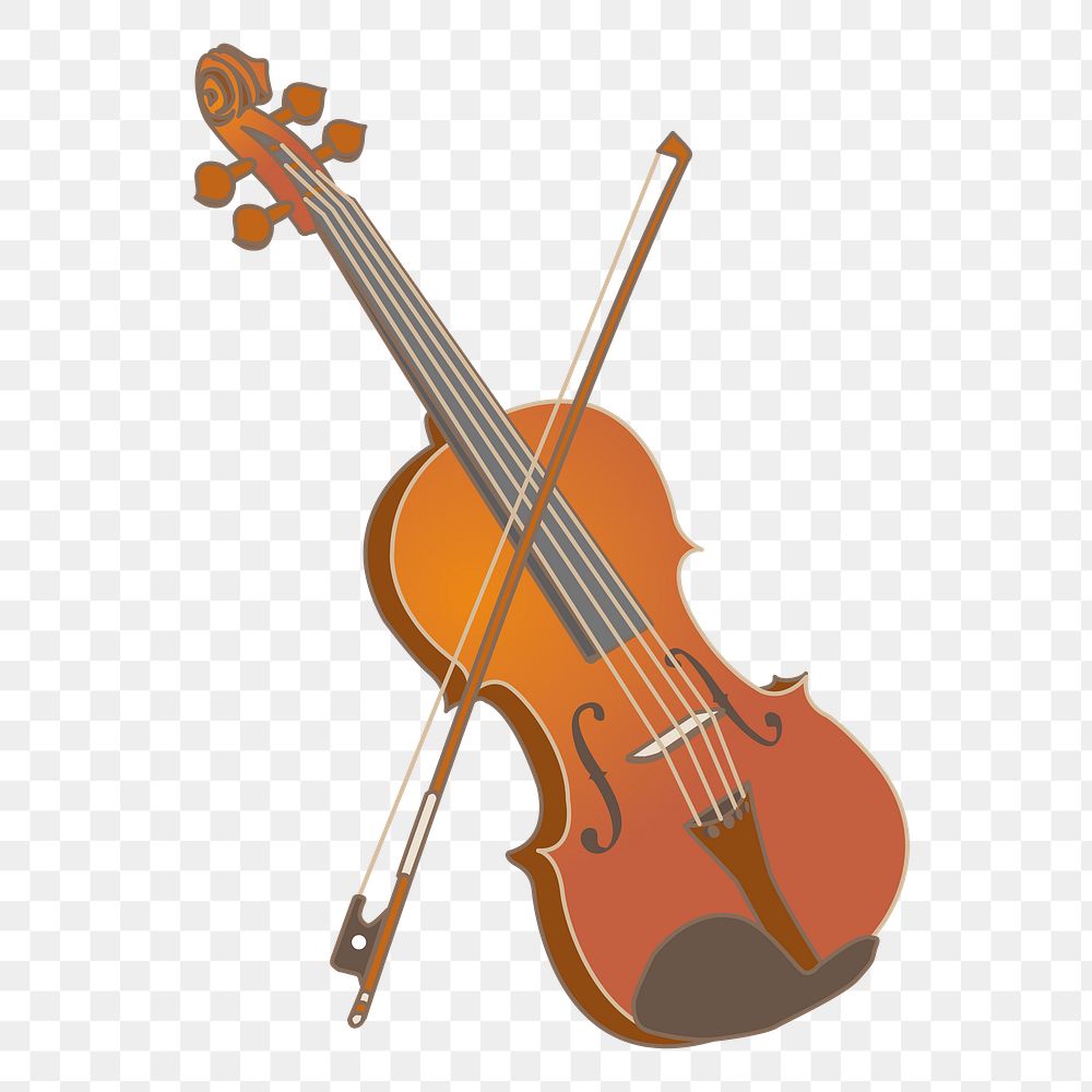 Violin png sticker, musical instrument illustration, transparent background. Free public domain CC0 image.