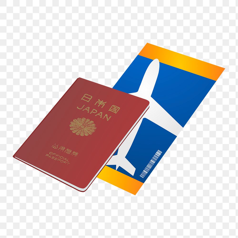 Japanese passport png sticker, travel illustration, transparent background. Free public domain CC0 image.