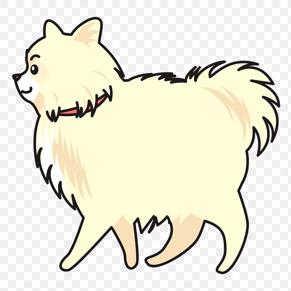 Pomeranian dog png sticker, animal illustration, transparent background. Free public domain CC0 image.