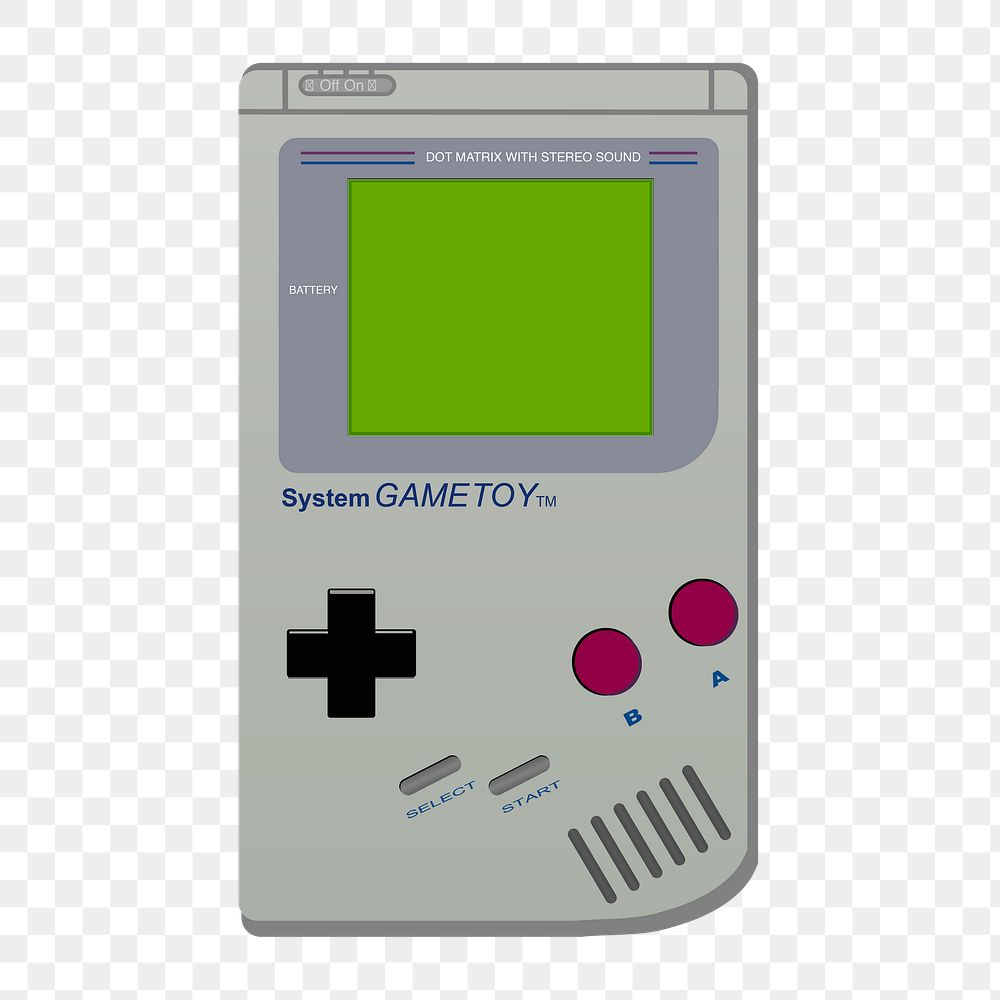 Retro game console png sticker, kid's toy illustration, transparent background. Free public domain CC0 image.
