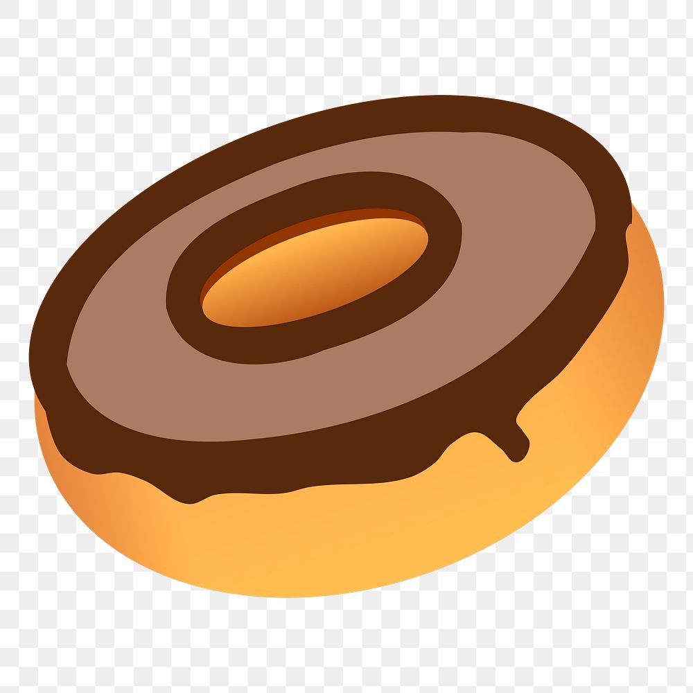 Chocolate donut png sticker, dessert illustration, transparent background. Free public domain CC0 image.