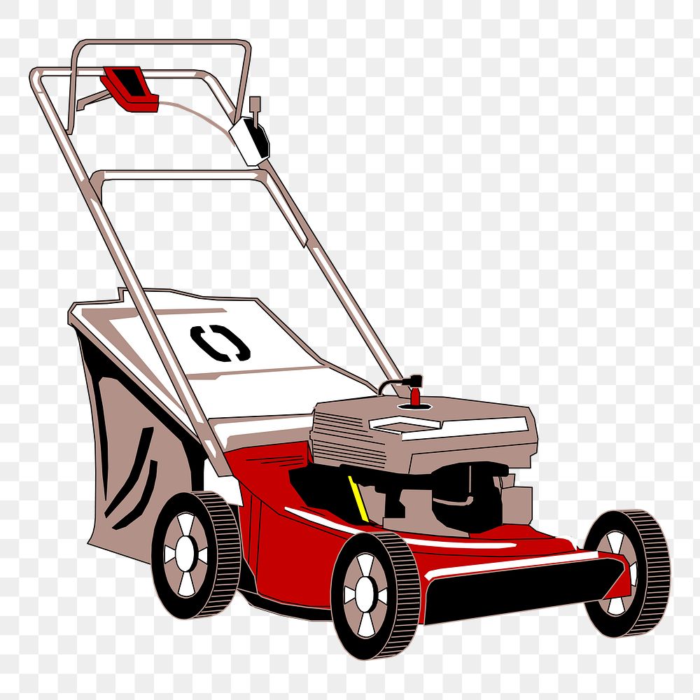 Lawn mower png sticker, gardening equipment illustration, transparent background. Free public domain CC0 image.