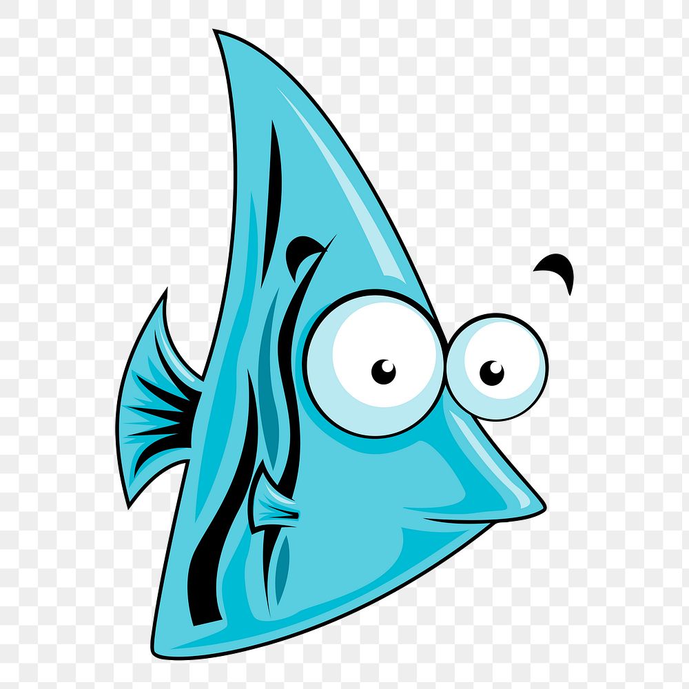 Cartoon fish png sticker, sea animal illustration, transparent background. Free public domain CC0 image.