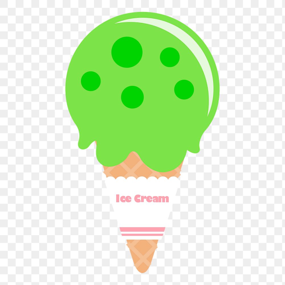 Liml ice-cream png cone sticker, cute dessert illustration, transparent background. Free public domain CC0 image.