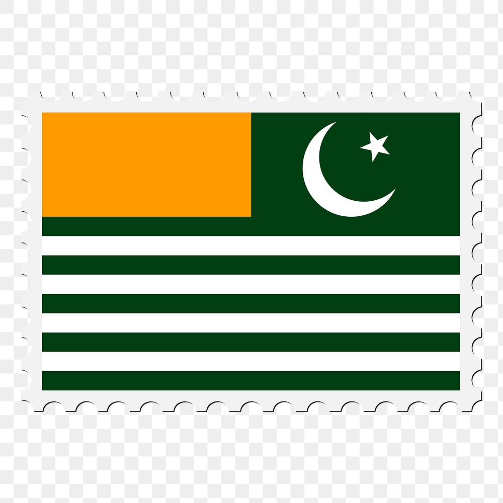 Azad Kashmir png flag sticker, postage stamp, transparent background. Free public domain CC0 image.