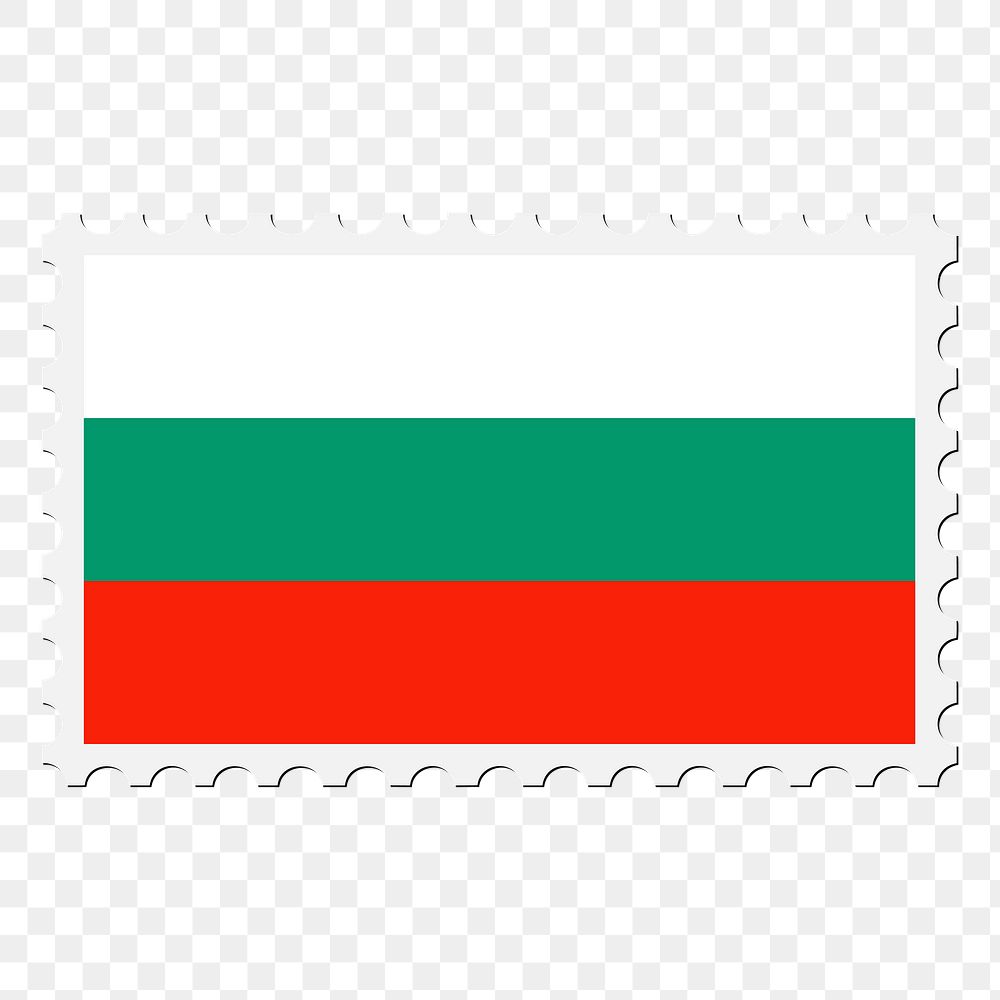 Bulgaria flag png sticker, postage stamp, transparent background. Free public domain CC0 image.