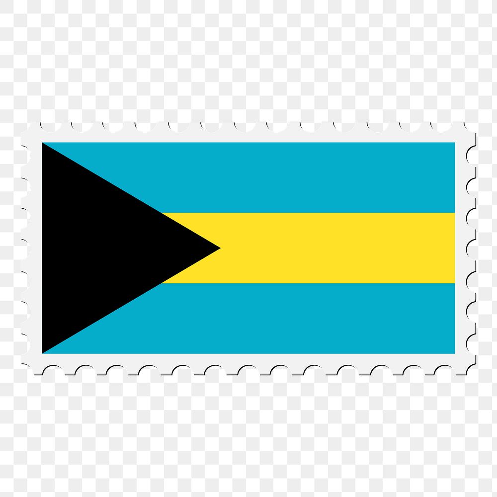 The Bahamas png flag sticker, postage stamp, transparent background. Free public domain CC0 image.