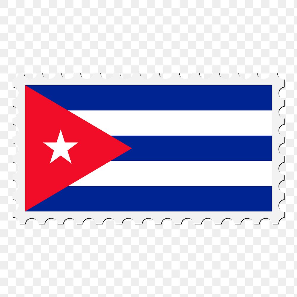Cuba flag png sticker, postage stamp, transparent background. Free public domain CC0 image.
