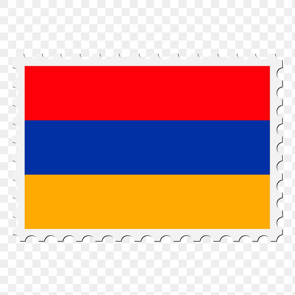 Armenia flag png sticker, postage stamp, transparent background. Free public domain CC0 image.