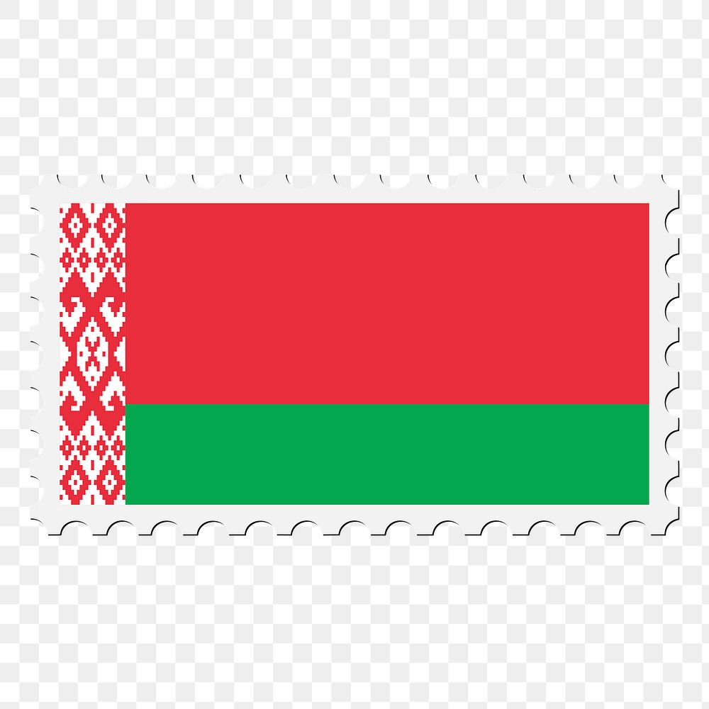Belarus flag png sticker, postage stamp, transparent background. Free public domain CC0 image.