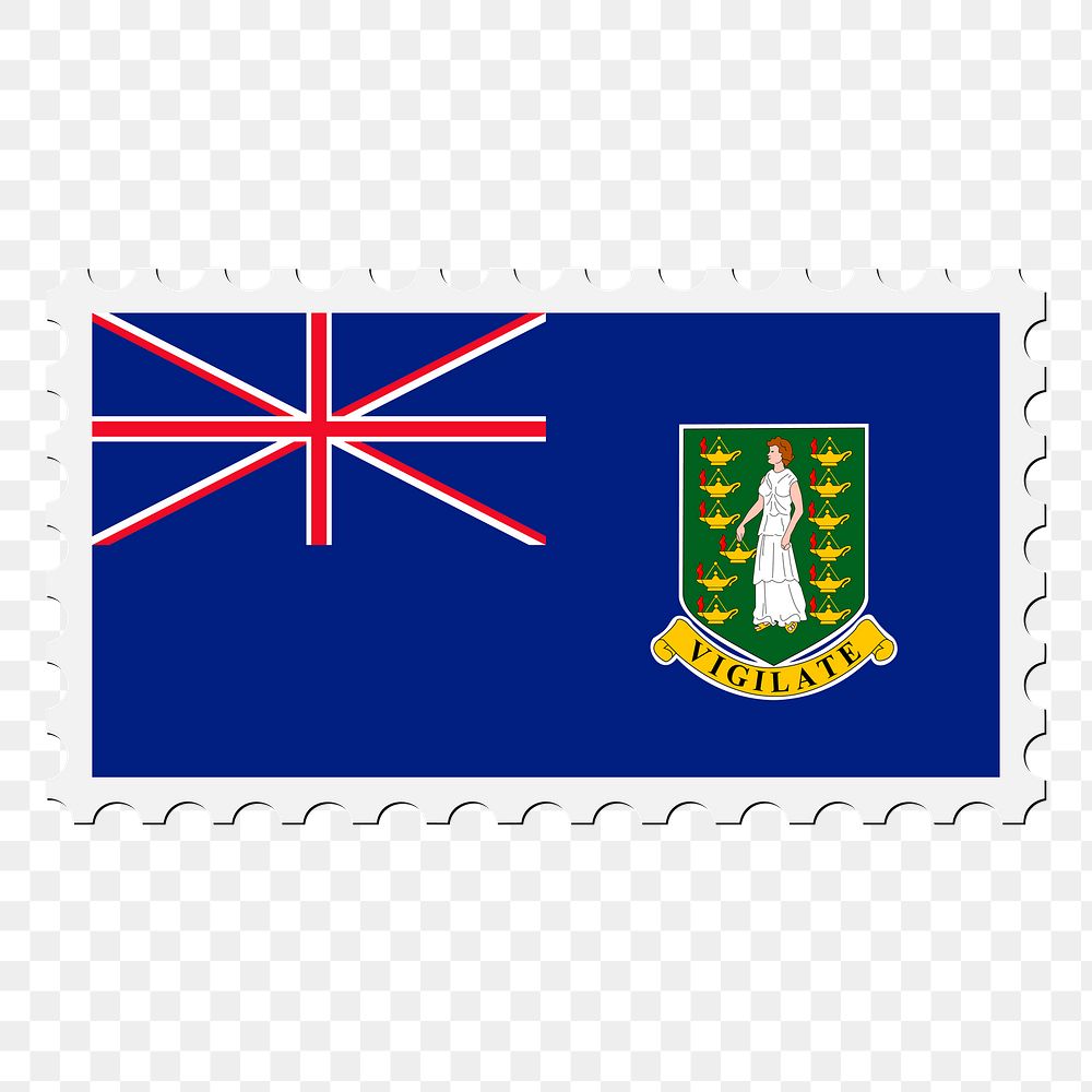 Png British Virgin Islands flag sticker, postage stamp, transparent background. Free public domain CC0 image.