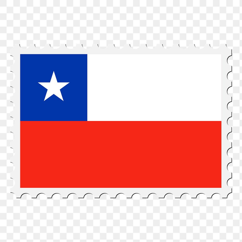 Chile flag png sticker, postage stamp, transparent background. Free public domain CC0 image.