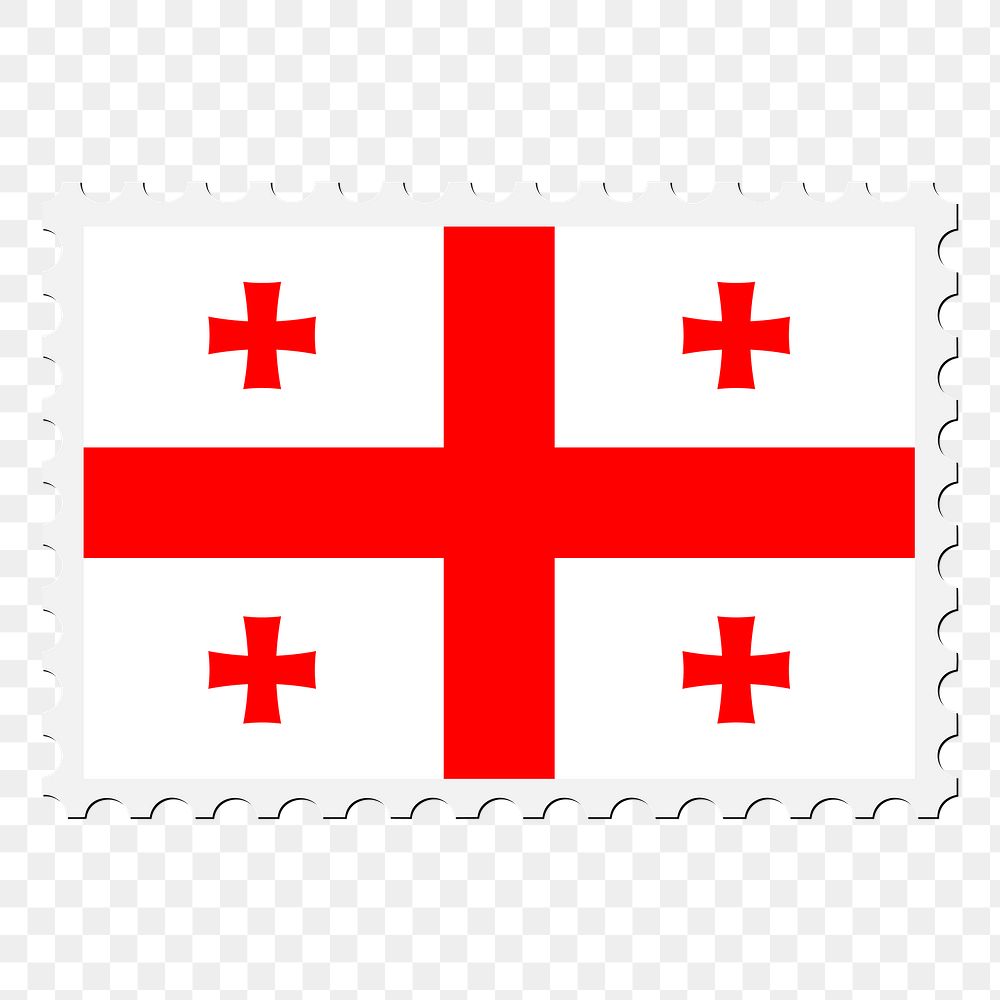 Georgia flag png sticker, postage stamp, transparent background. Free public domain CC0 image.